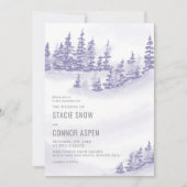 Winter Forest in Snow Lavender Gray Wedding Kaart (Voorkant)