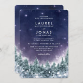 Winter Forest in the Stars Wedding Invitting Kaart (Voorkant / Achterkant)