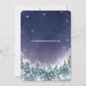 Winter Forest in the Stars Wedding Invitting Kaart (Achterkant)