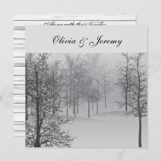 Winter Forest Invitation Kaart (Voorkant / Achterkant)