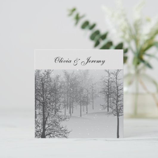 Winter Forest Invitation Kaart (Staand voorkant)
