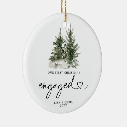 Winter Forest kerst Engaged Ornament Gift (Rechts)