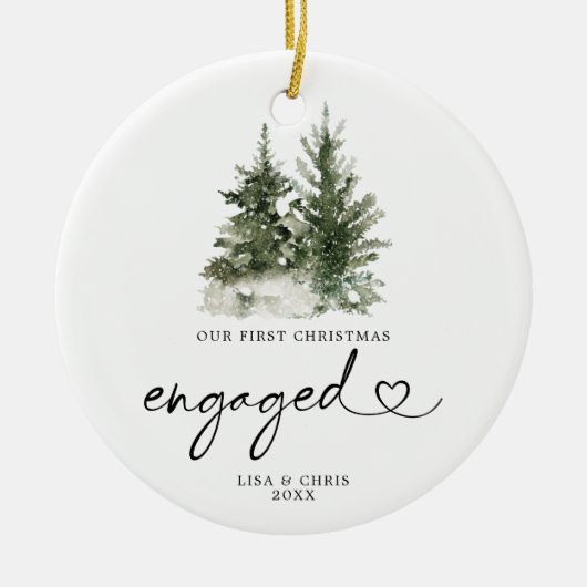Winter Forest kerst Engaged Ornament Gift (Voorkant)