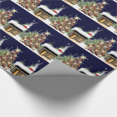 Winter Forest Kerstmis Cabin Holiday Scene Xmas Cadeaupapier (Hoek)