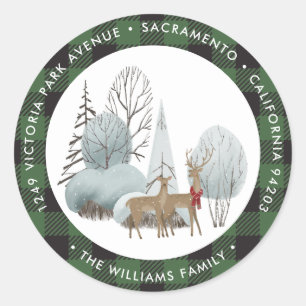 Winter Forest Kerstmis retour adres labels