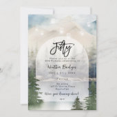 Winter Forest Lake 50ste verjaardagsfeestje Kaart (Voorkant)