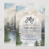 Winter Forest Lake 50ste verjaardagsfeestje Kaart (Voorkant / Achterkant)