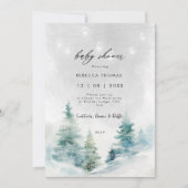 Winter Forest Lantaarns baby shower uitnodiging (Voorkant)