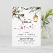 Winter Forest Lantern Bridal Shower Kaart (Staand voorkant)
