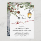 Winter Forest Lantern Bridal Shower Kaart (Voorkant / Achterkant)