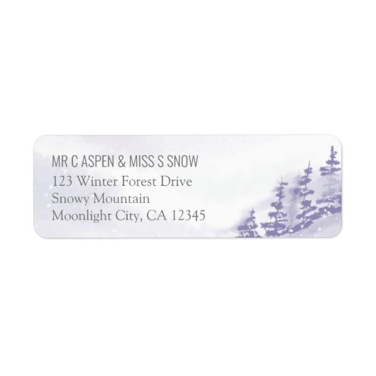Winter Forest Lavender Return Label (Voorkant)