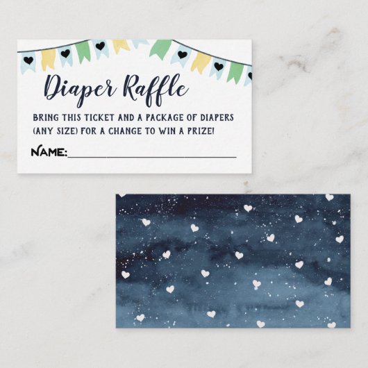 Winter Forest Luier Raffle Tickets Informatiekaartje (Voorkant / Achterkant)