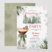 Winter Forest Martini Kerstfeest Uitnodiging (Voorkant / Achterkant)