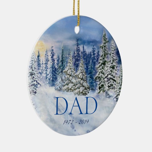 Winter Forest Memory Pap Foto Kerstmis Keramisch Ornament (Rechts)