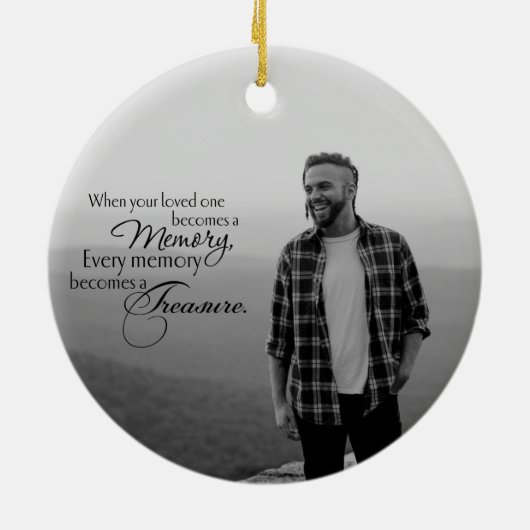 Winter Forest Memory Pap Foto Kerstmis Keramisch Ornament (Achterkant)