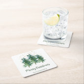 Winter Forest Merry kerst Company Kartonnen Onderzetters (Insitu)