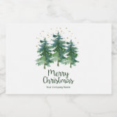 Winter Forest Merry kerst Company Likeurfles Etiket (Enkel label)