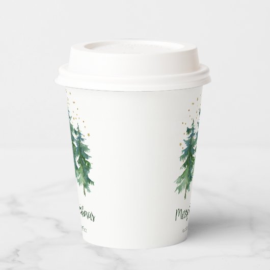 Winter Forest Merry kerst Company Papieren Bekers (Links)
