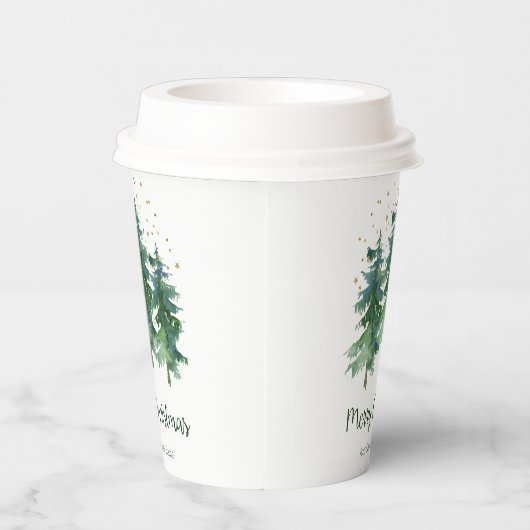 Winter Forest Merry kerst Company Papieren Bekers (Rechts)