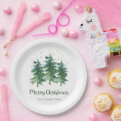 Winter Forest Merry kerst Company Papieren Bordje (Feest)