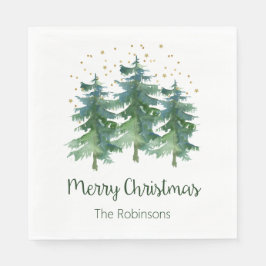 Winter Forest Merry kerst Servet