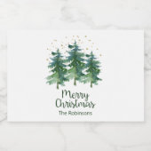 Winter Forest Merry Kerstliquor Bottle Label Likeurfles Etiket (Enkel label)