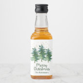 Winter Forest Merry Kerstliquor Bottle Label Likeurfles Etiket (Voorkant)