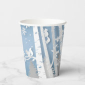 Winter Forest met Squirrels Papercut Coffee Mok Papieren Bekers (Achterkant)