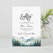 Winter Forest Mountain 80e verjaardag Kaart (Staand voorkant)