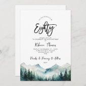 Winter Forest Mountain 80e verjaardag Kaart (Voorkant / Achterkant)