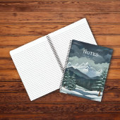 Winter Forest Mountain Scene Personaliseerbaar Notitieboek