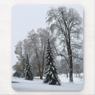 Winter Forest Mousepad Snow Landscape Gifts Muismat