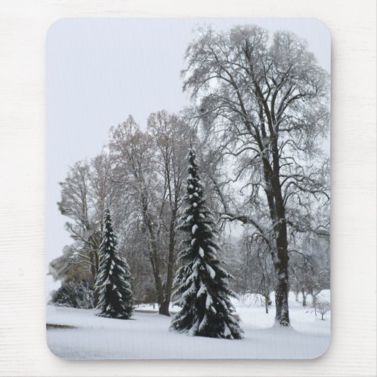 Winter Forest Mousepad Snow Landscape Gifts Muismat (Voorkant)