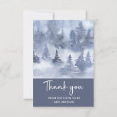 Winter Forest Navy Blue Vrijgezellenfeest dank u Kaart (Voorkant)