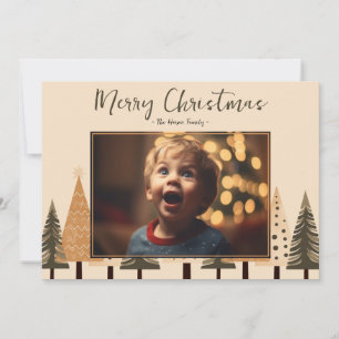 Winter Forest Neutral Foto van Kerstmis Feestdagenkaart