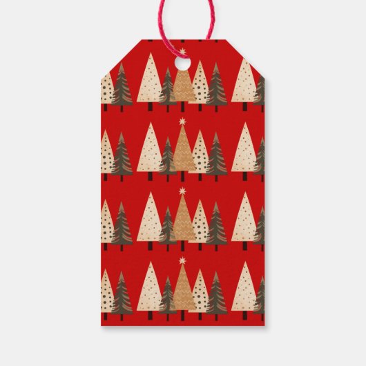 Winter Forest Neutral Landschap Foto Kerstmis Cadeaulabel (Achterkant)