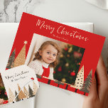 Winter Forest Neutral Landschap Foto Kerstmis Feestdagenkaart<br><div class="desc">Deze landschapsfoto kerstkaart heeft een feestelijk groenblijvend winterontwerp op een heldere achtergrond. Pas deze kaarten eenvoudig aan met behulp van de personaliseringsfunctie.</div>