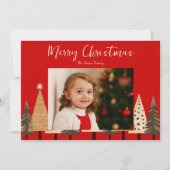 Winter Forest Neutral Landschap Foto Kerstmis Feestdagenkaart (Voorkant)