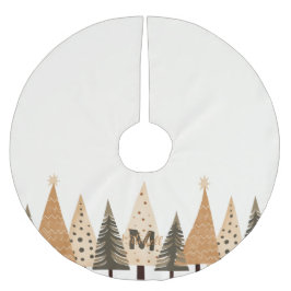 Winter Forest Neutral Monogram Kerstboom Rok