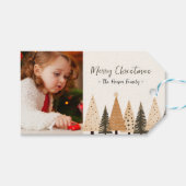 Winter Forest Neutral Portrait Foto van Kerstmis Cadeaulabel (Voorkant (Horizontaal))