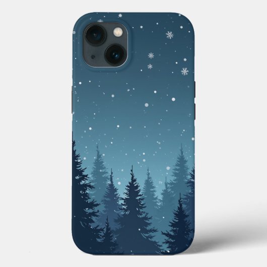 Winter Forest Night iPhone Case (Achterkant)