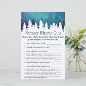 Winter Forest Nursery Rhyme Quiz baby shower game (Staand voorkant)