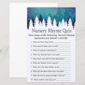 Winter Forest Nursery Rhyme Quiz baby shower game (Voorkant / Achterkant)