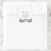 Winter Forest Outdoor MountainTheme Dankuwel Vierkante Sticker (Tas)