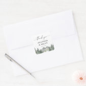Winter Forest Outdoor MountainTheme Dankuwel Vierkante Sticker (Envelop)