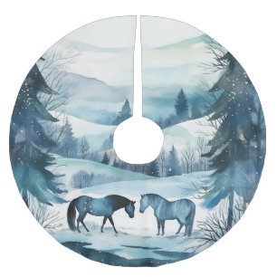 Winter Forest Paarden Feestelijke Paardensport Ker Kerstboom Rok