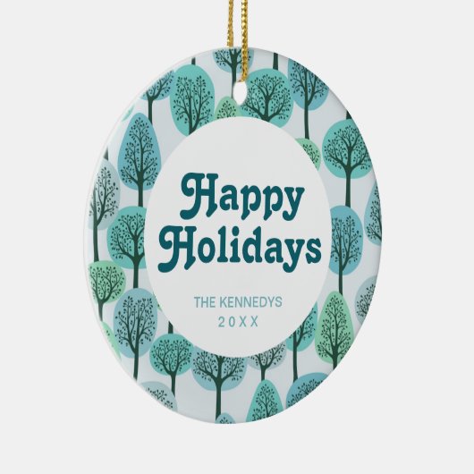 Winter Forest Pattern Keramisch Ornament (Rechts)