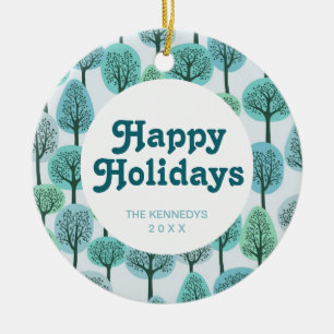 Winter Forest Pattern Keramisch Ornament