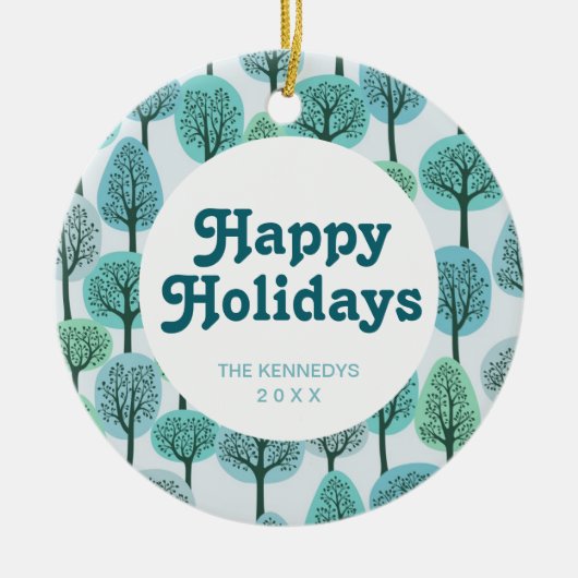 Winter Forest Pattern Keramisch Ornament (Voorkant)
