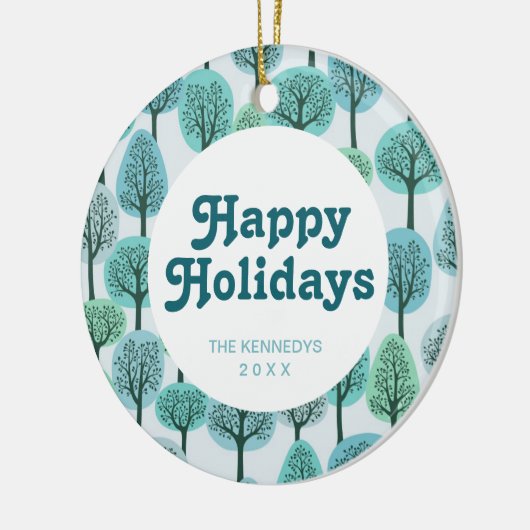 Winter Forest Pattern Keramisch Ornament (Links)